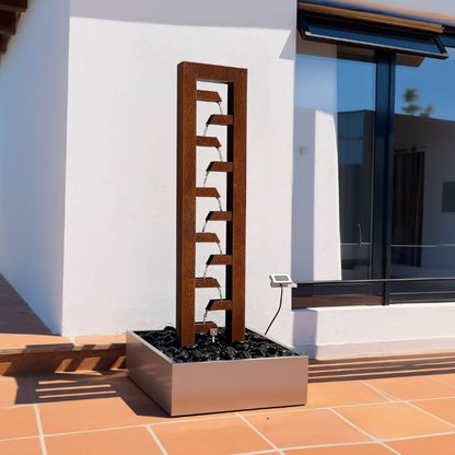 Cortenstahl Outdoor Wasserfall Cascade