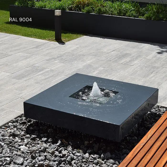 Design Gartenbrunnen Quad RAL Farben