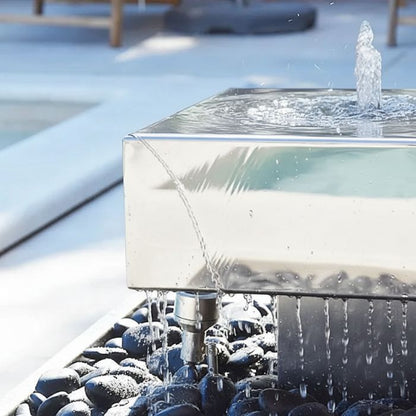 Edelstahl Gartenbrunnen Wassertisch