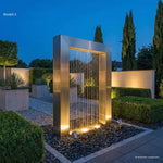 Edelstahl Designbrunnen Wassertor Eckig