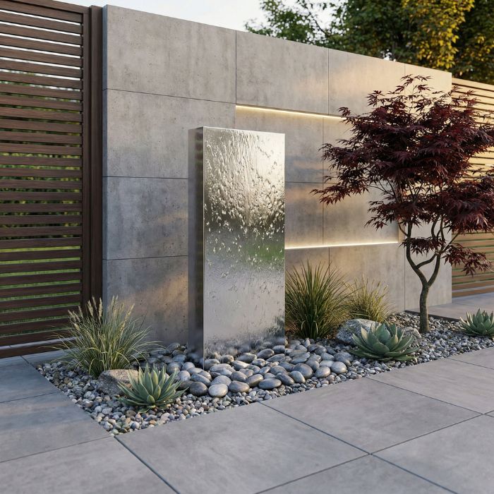 Mur d'eau extérieur en acier inoxydable GB