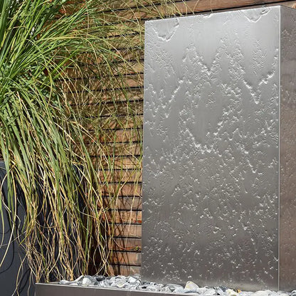 Mur d'eau extérieur en acier inoxydable, option terrasse