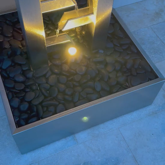 Edelstahl Wasserfall-Kaskade, Gartenbrunnen modern