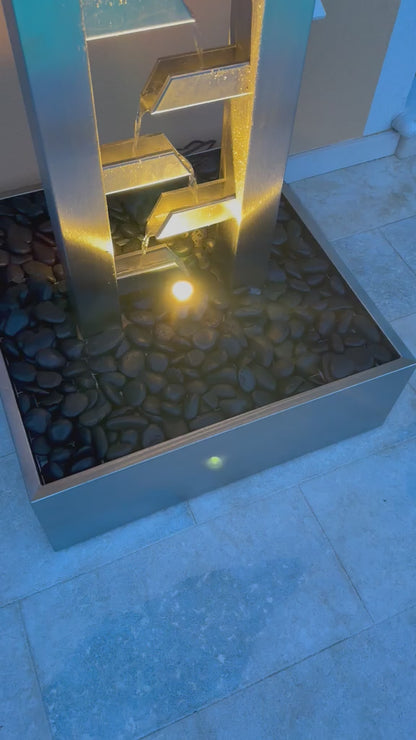 Edelstahl Wasserfall-Kaskade, Gartenbrunnen modern