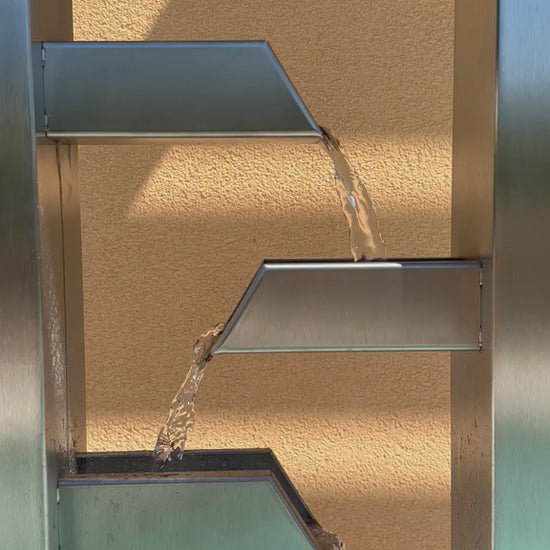 Edelstahl Wasserfall-Kaskade, Gartenbrunnen modern