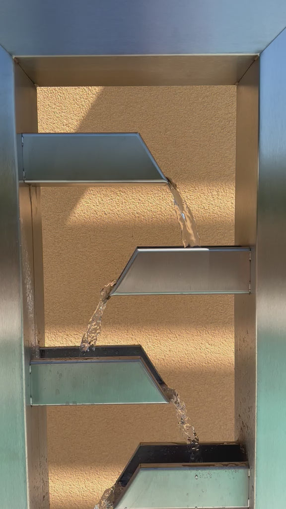Edelstahl Wasserfall-Kaskade, Gartenbrunnen modern
