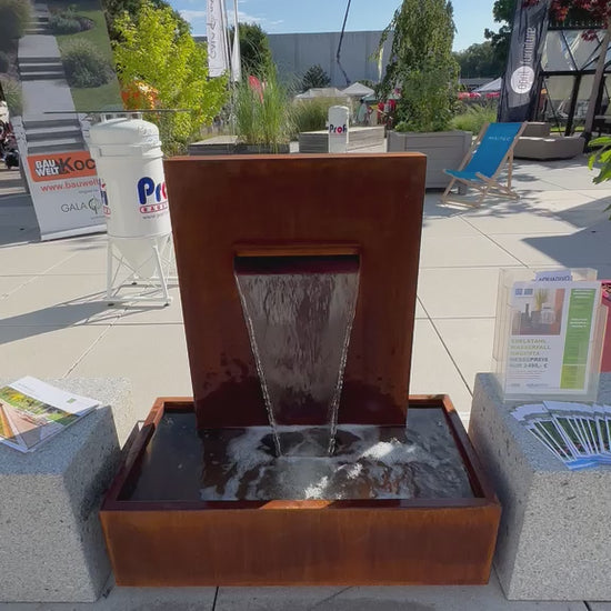 Cortenstahl Wasserfall für Terrasse, Modell 2