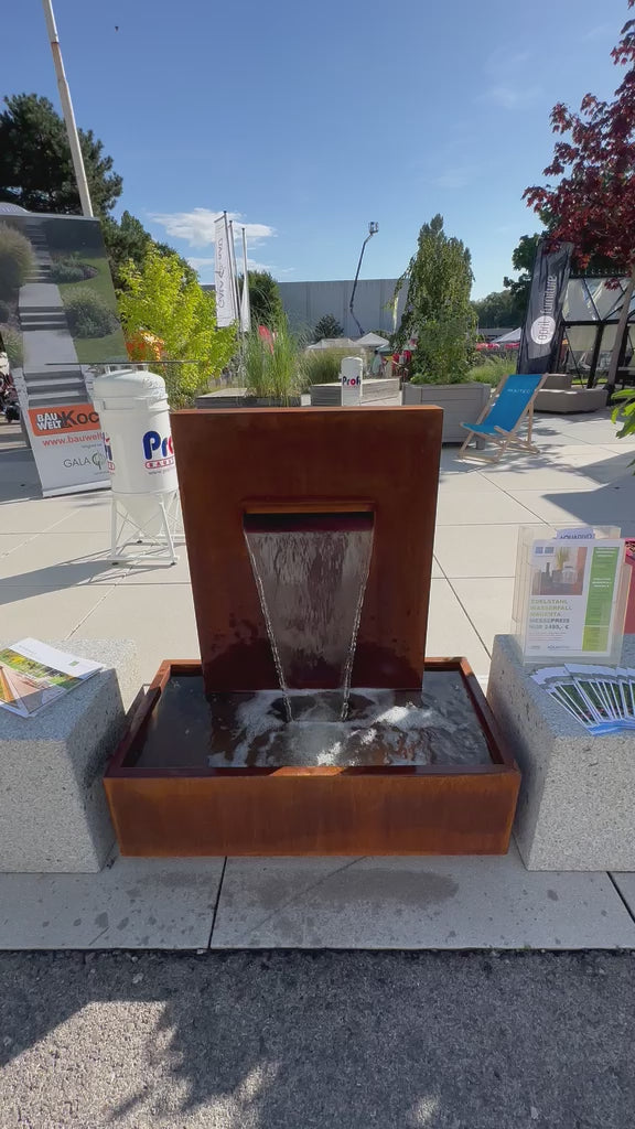Cortenstahl Wasserfall für Terrasse, Modell 2