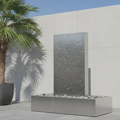 Mur d'eau extérieur en acier inoxydable, option terrasse