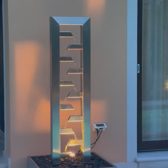 Edelstahl Wasserfall-Kaskade, Gartenbrunnen modern
