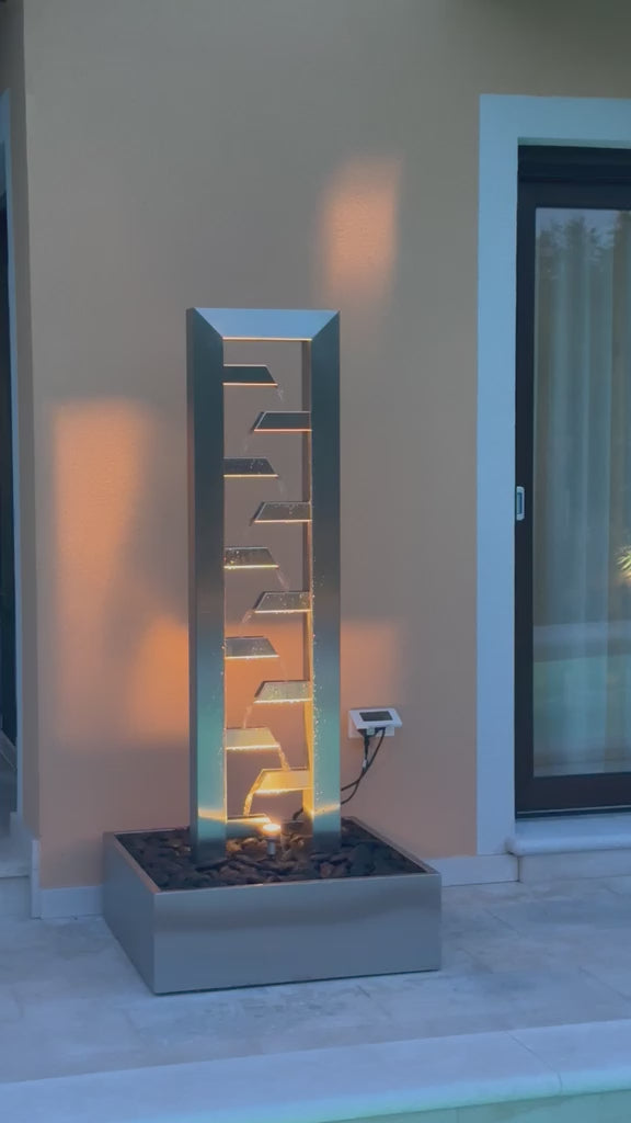 Edelstahl Wasserfall-Kaskade, Gartenbrunnen modern