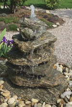 Woodstone Gneis Kaskade als Gartenbrunnen, 11 stufig, Höhe 110cm