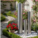 Edelstahl Säulenbrunnen rund 3er Set