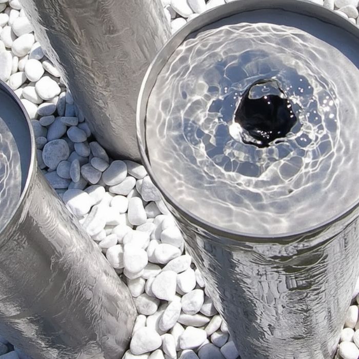 Edelstahl Säulenbrunnen rund Solo