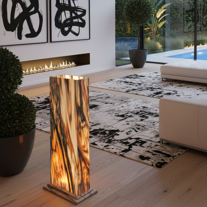 Sölker Marmor Naturstein Standleuchte 40x15cm, Höhe 120cm