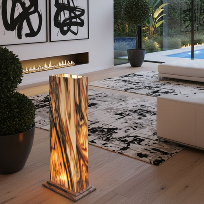 Sölker Marmor Naturstein Standleuchte 40x15cm, Höhe 120cm