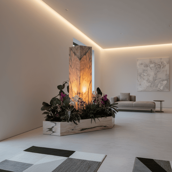 Standlampe Sölker Marmor 6-eck H 150cm