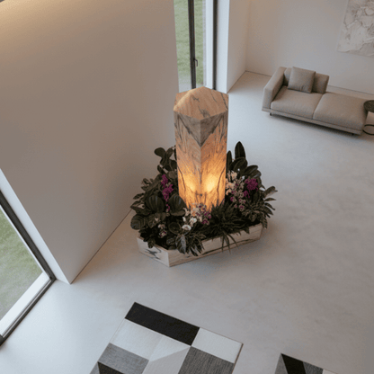 Standlampe Sölker Marmor 6-eck H 150cm