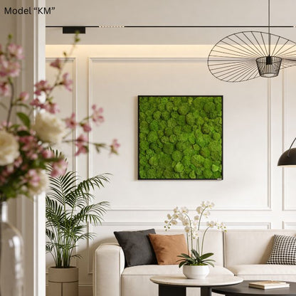 Cuadro decorativo de pared con musgo, 80x80 cm