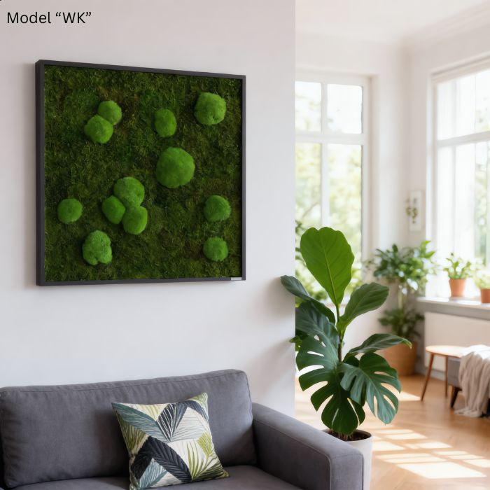 Cuadro decorativo de pared con musgo, 80x80 cm
