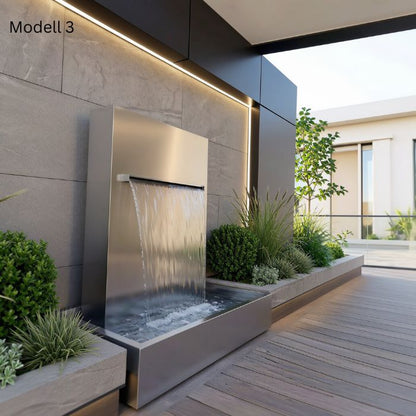 Edelstahl Outdoor Wasserfall