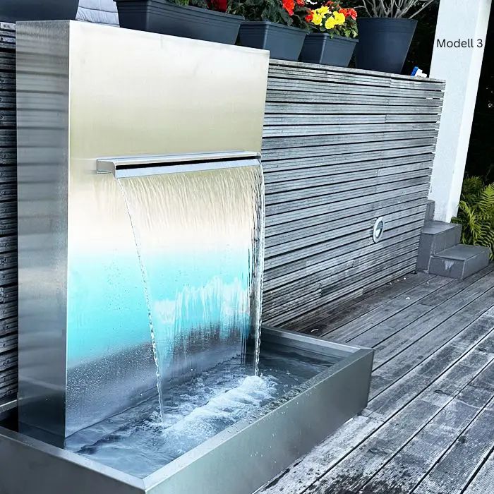 Edelstahl Outdoor Wasserfall
